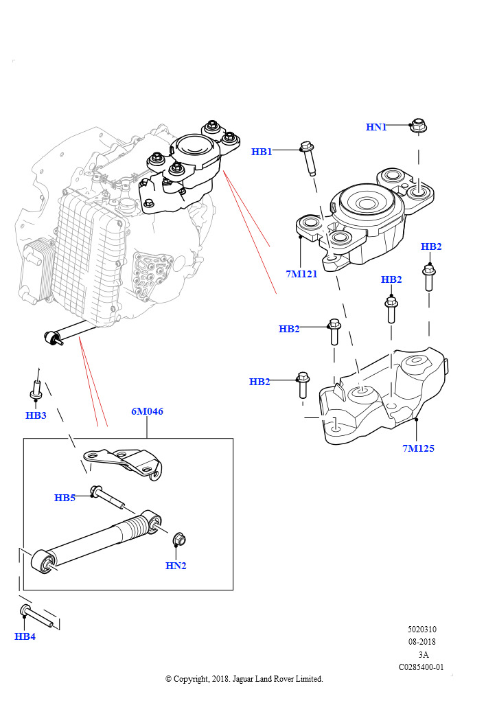 Схема: Опора коробки передач (2,0 л I4 High DOHC AJ200, бензин, Изготовитель - Changsu (Китай), 2,0 л I4 Mid DOHC AJ200, бензин, Изготовитель - Changsu (Китай))