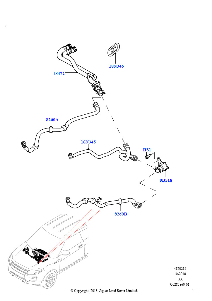 Шланги отопителя (2,0 л I4 Mid DOHC AJ200, бензин, Страна изготовления — Бразилия, 2.0L I4 Mid AJ200 Petrol E100, Страна изготовления — Бразилия)