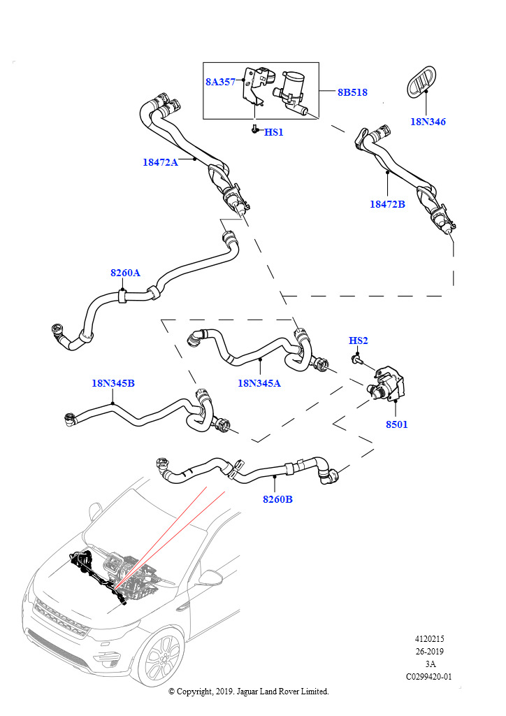 Шланги отопителя (2.0L AJ20P4 Petrol E100 NFE, Сборочный завод Хэйлвуд, 2.0L AJ20P4 Petrol High NFE, Сборочный завод Хэйлвуд, 2.0L AJ20P4 Petrol Mid NFE, Сборочный завод Хэйлвуд)