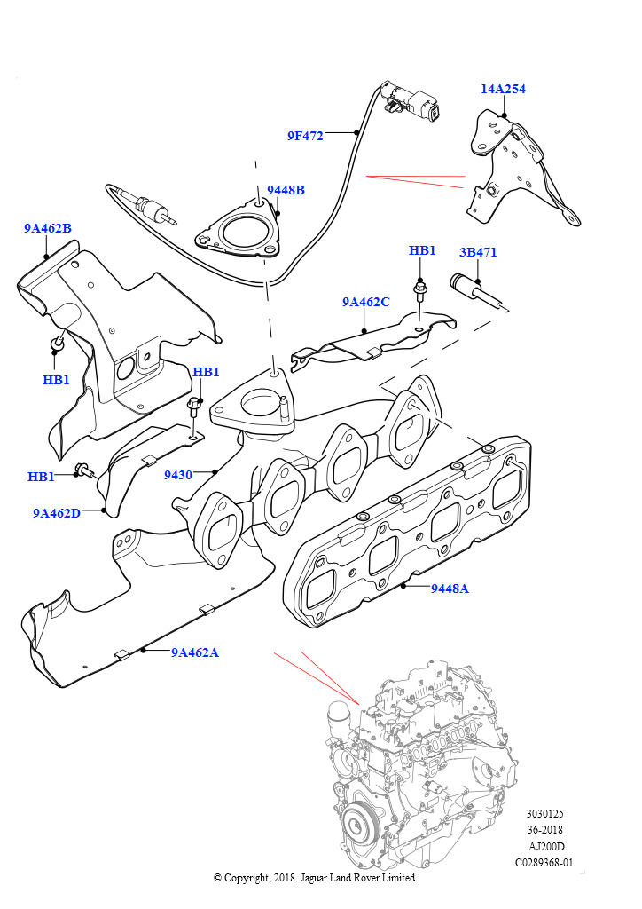 Выпускной коллектор (Сборка на заводе в г. Нитра, 2,0 л I4 DSL MID DOHC AJ200)