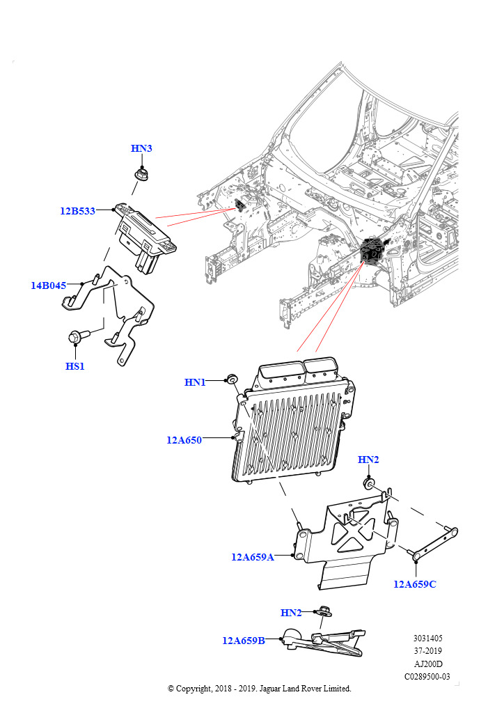 Модули и датчики двигателя (Сборка на заводе в г. Нитра, 2.0L I4 DSL HIGH DOHC AJ200, 2,0 л I4 DSL MID DOHC AJ200)