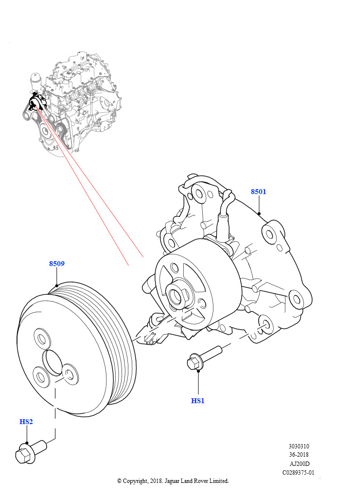 Насос охлаждающей жидкости (Сборка на заводе в г. Нитра, 2.0L I4 DSL HIGH DOHC AJ200)