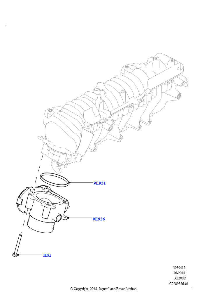 Корпус дроссельной заслонки (Сборка на заводе в г. Нитра, 2.0L I4 DSL HIGH DOHC AJ200)