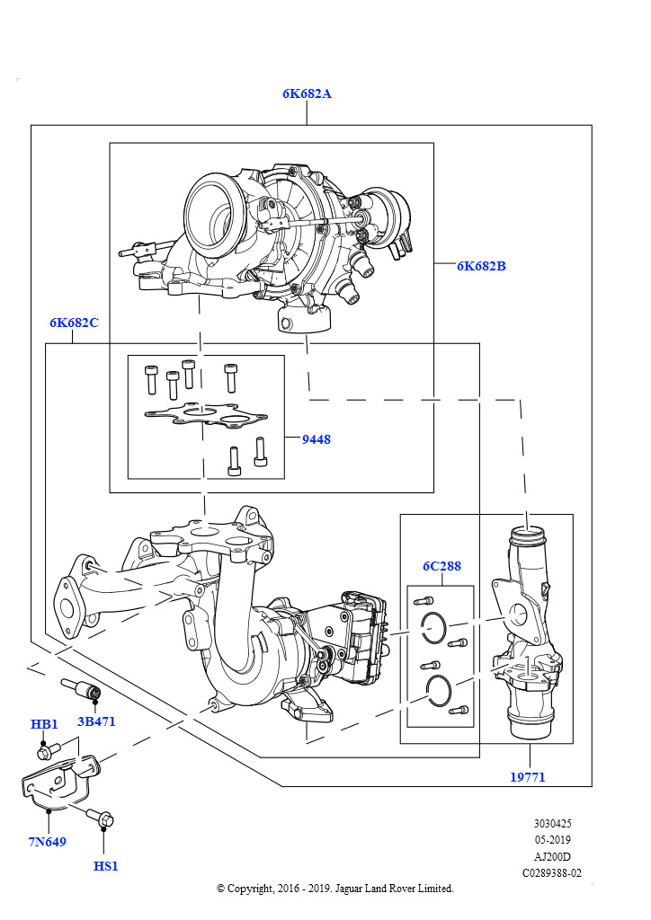Турбокомпрессор (Сборка на заводе в г. Нитра, 2.0L I4 DSL HIGH DOHC AJ200)