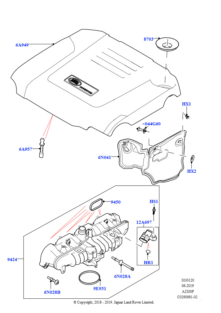 Впускной коллектор (Сборка на заводе в г. Нитра, 2,0 л I4 High DOHC AJ200, бензин)