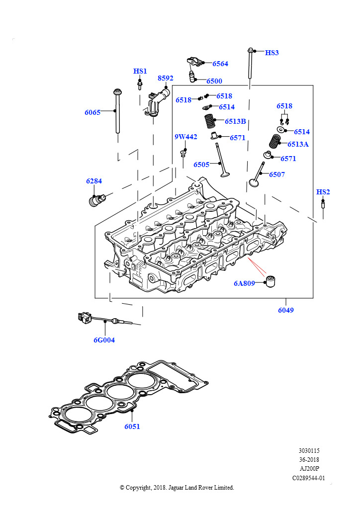 Головка цилиндров (Сборка на заводе в г. Нитра, 2,0 л I4 High DOHC AJ200, бензин)
