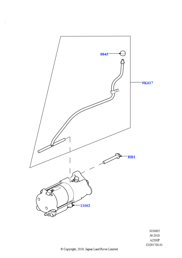 Стартер (Сборка на заводе в г. Нитра, 2,0 л I4 High DOHC AJ200, бензин)