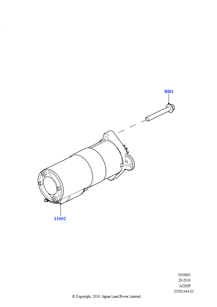 Стартер (Сборка на заводе в г. Нитра, 2,0 л I4 High DOHC AJ200, бензин)