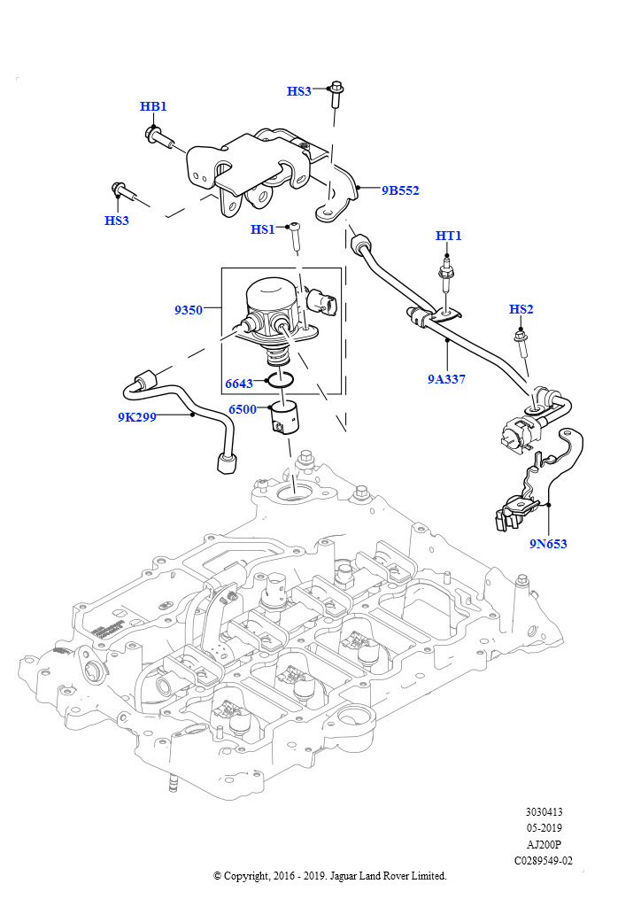 ТНВД, установл. на двигат. (Сборка на заводе в г. Нитра, 2,0 л I4 High DOHC AJ200, бензин)
