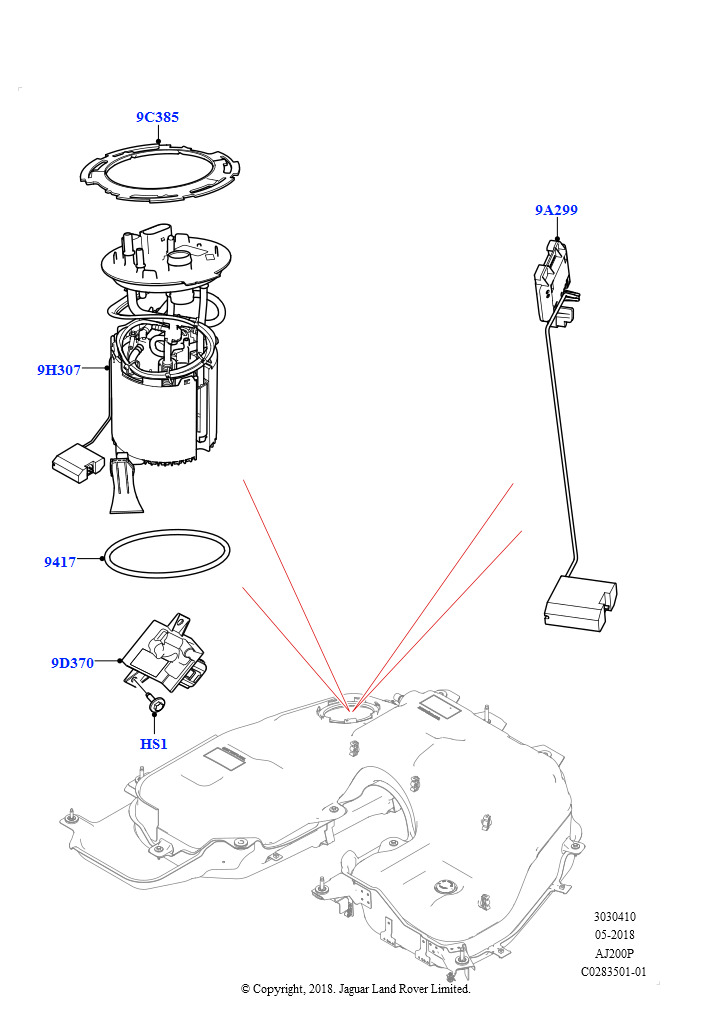 Топливный насос и датчик (Сборка на заводе в г. Солихалл, 2,0 л I4 High DOHC AJ200, бензин)