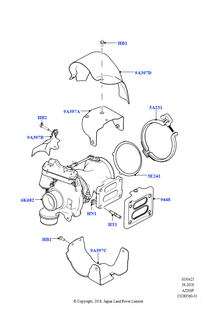 Турбокомпрессор (Сборка на заводе в г. Нитра, 2,0 л I4 High DOHC AJ200, бензин)