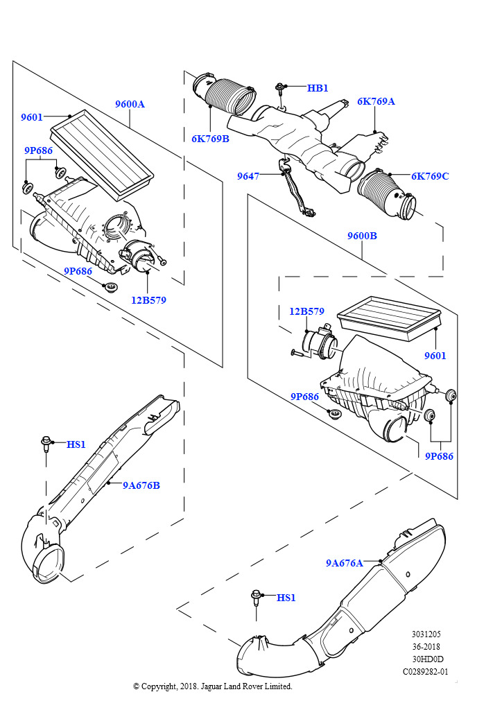 Схема: Воздушный фильтр (Сборка на заводе в г. Нитра, 3.0L DOHC GDI SC V6 БЕНЗИНОВЫЙ)