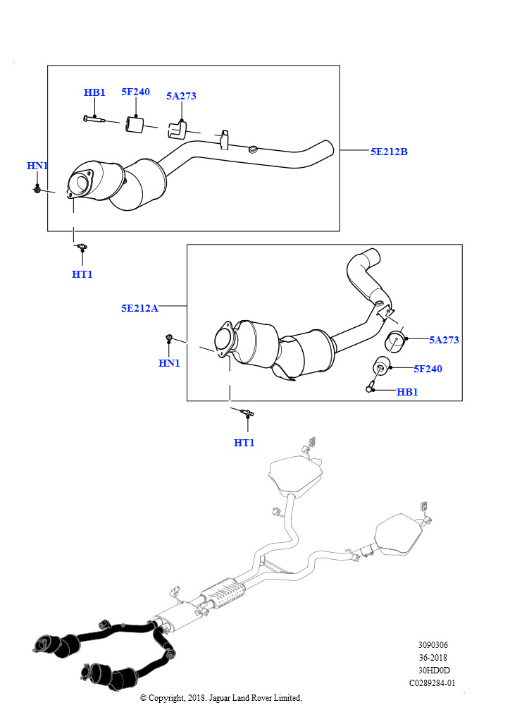Схема: Передняя система выпуска (Сборка на заводе в г. Нитра, 3.0L DOHC GDI SC V6 БЕНЗИНОВЫЙ, Стандарт токсичности EU6, 3.0L DOHC GDI SC V6 БЕНЗИНОВЫЙ, Требования SULEV, 3.0L DOHC GDI SC