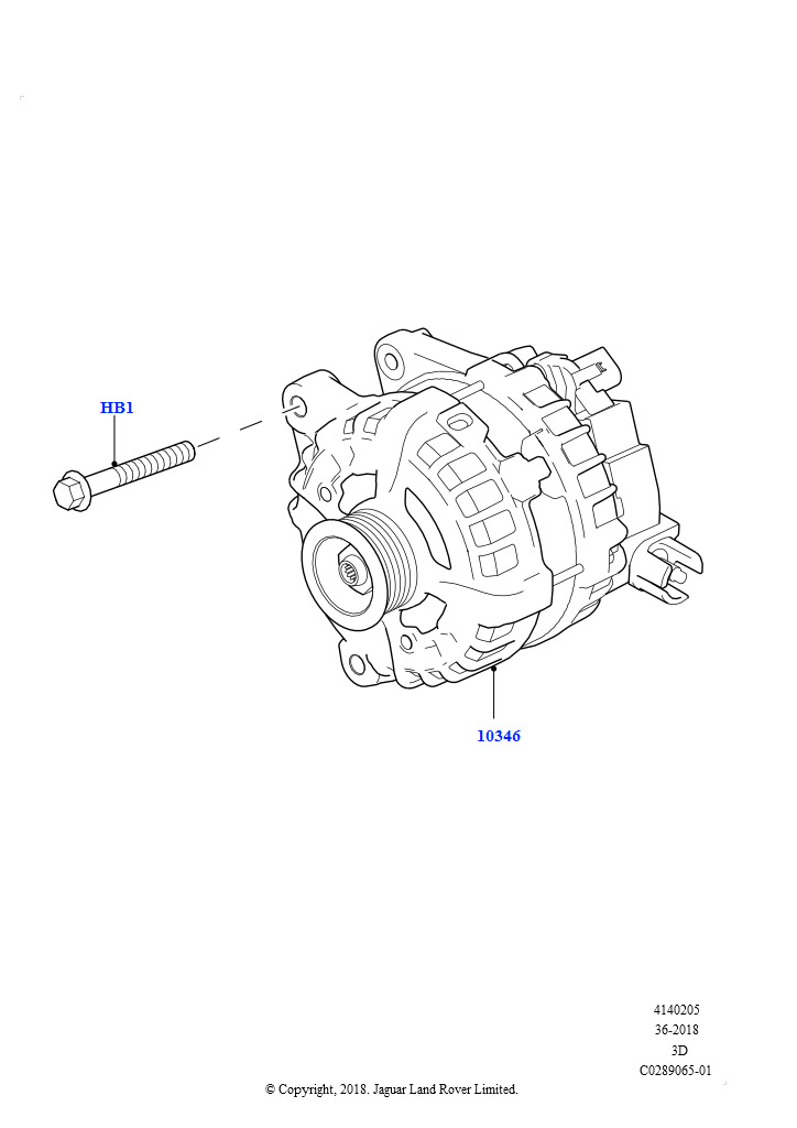 Схема: Генератор и опоры (Сборка на заводе в г. Нитра, 2,0 л I4 High DOHC AJ200, бензин, 2,0 л I4 DSL MID DOHC AJ200, 2.0L I4 DSL HIGH DOHC AJ200)