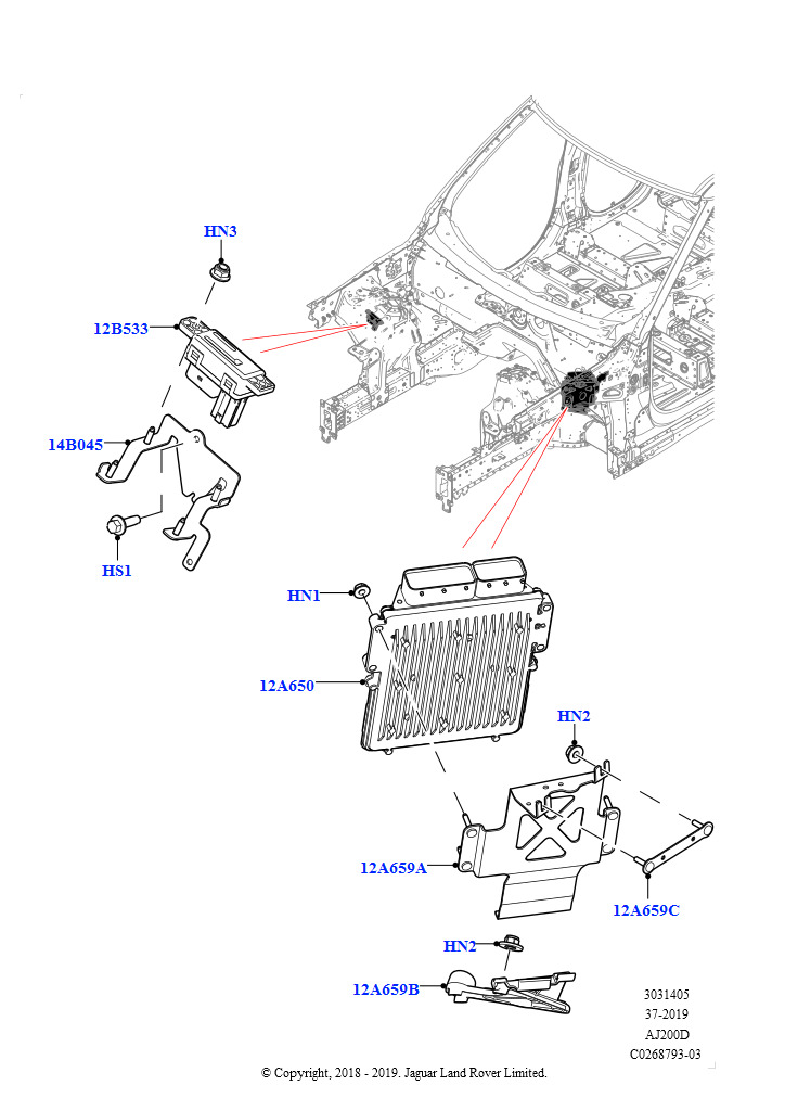 Модули и датчики двигателя (Сборка на заводе в г. Солихалл, 2.0L I4 DSL HIGH DOHC AJ200, 2,0 л I4 DSL MID DOHC AJ200)
