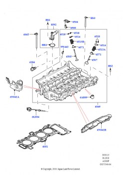 Головка цилиндров (Сборка на заводе в г. Солихалл, 2,0 л I4 High DOHC AJ200, бензин, 2.0L AJ200P Hi PHEV, 2,0 л I4 Mid DOHC AJ200, бензин)