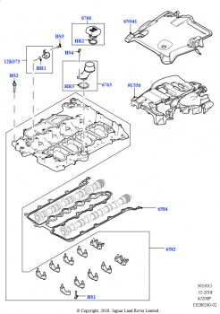 Крышка головки цилиндров (Сборка на заводе в г. Солихалл, 2.0L AJ200P Hi PHEV, 2,0 л I4 High DOHC AJ200, бензин)