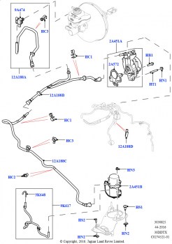 Вакуумное управл. и впуск воздуха (Вакуумный насос и шланги, 3.0 V6 D Gen2 Twin Turbo, 8-ступенчат. АКПП ZF 8HP70 HEV 4WD, RHD, 3.0 V6 D Gen2 Mono Turbo, 8-ступенчат. АКПП ZF 8HP70