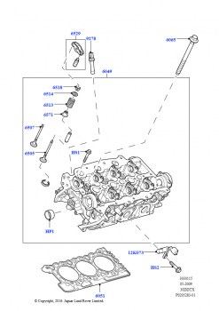 Головка цилиндров (Дизель 3,0 л 24V DOHC V6 TC, 3,0 л 24 клап. V6 турбо дизель, станд. поток, 3,0 V6-гибридн.электр.дизельн.двиг.)