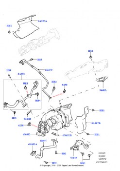 Турбокомпрессор (Сборка на заводе в г. Солихалл, 3.0 V6 D Gen2 Mono Turbo, 3.0 V6 D Low MT ROW)