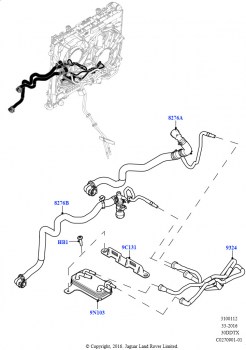 Охладитель топлива в сборе (Сборка на заводе в г. Солихалл, 3.0 V6 D Low MT ROW, 3.0 V6 D Gen2 Twin Turbo, 3.0 V6 D Gen2 Mono Turbo)