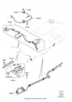 Топливные магистрали (Передний, 3.0L DOHC GDI SC V6 БЕНЗИНОВЫЙ, (+)"KOR", Топливо FFV-(этанол), 3.0L DOHC GDI SC V6 БЕНЗИНОВЫЙ, (+)"CDN/USA", Топливо FFV-(этанол))
