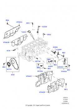 Блок цилиндров и заглушки (3.0L AJ20P6 Petrol High)