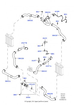 Пром.теплообм/воздуховоды и шланги (Воздуховоды и шланги, 4.4L DOHC DITC V8 Diesel)