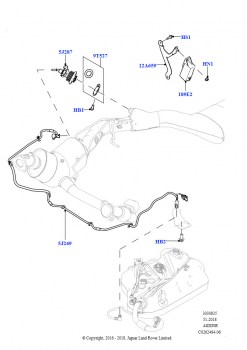 Подача мочевины в систему выпуска (Форсунка и блок управления, 4.4L DOHC DITC V8 Diesel, С баком реагента системы диз.двиг.)