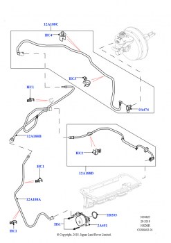 Вакуумное управл. и впуск воздуха (5.0L P AJ133 DOHC CDA S/C Enhanced, LHD, 5.0 бензиновый AJ133 DOHC CDA, LHD)