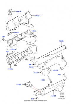 Выпускной коллектор (5.0 бензиновый AJ133 DOHC CDA, 5.0L P AJ133 DOHC CDA S/C Enhanced)