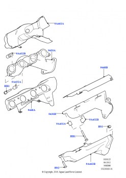 Выпускной коллектор (5.0L P AJ133 DOHC CDA S/C Enhanced, 5,0 л OHC SGDI SC V8 бензин - AJ133, 5.0 бензиновый AJ133 DOHC CDA)