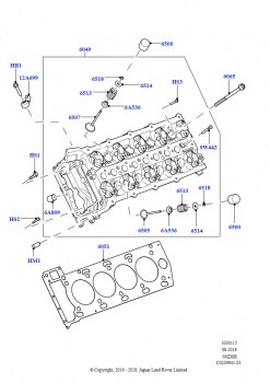 Головка цилиндров (5,0 л OHC SGDI SC V8 бензин - AJ133, 5.0 бензиновый AJ133 DOHC CDA, 5.0L P AJ133 DOHC CDA S/C Enhanced)