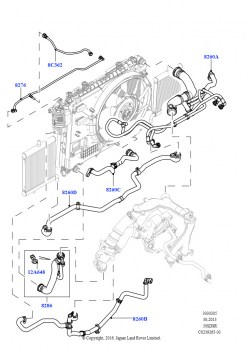 Трубопр.и шланги сист.охлажд. (5.0L P AJ133 DOHC CDA S/C Enhanced, 5,0 л OHC SGDI SC V8 бензин - AJ133, 5.0 бензиновый AJ133 DOHC CDA)
