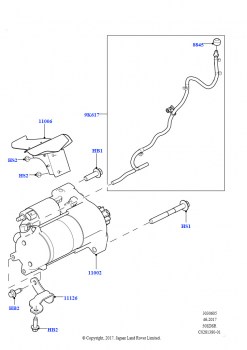Стартер (5.0L P AJ133 DOHC CDA S/C Enhanced, Стартер - Система запуска/останова, 5.0 бензиновый AJ133 DOHC CDA, Стартер - Система запуска/останова)