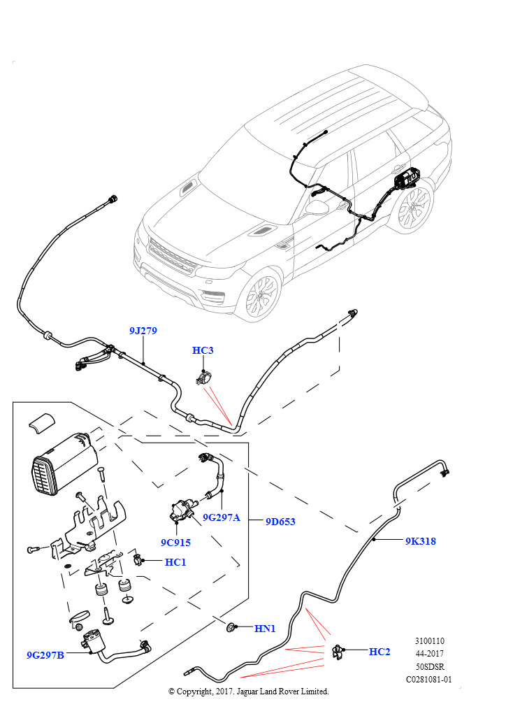 Топливные магистрали (5,0 л OHC SGDI SC V8 бензин - AJ133, EU2)