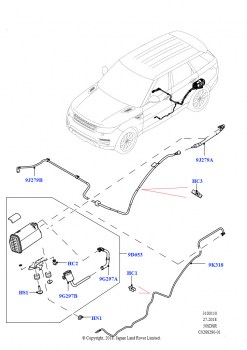 Топливные магистрали (Задний, 5,0 л OHC SGDI SC V8 бензин - AJ133, Бенз.бак без контр.утечек,СтндтФлтр, 5.0 бензиновый AJ133 DOHC CDA, Бенз.бак без контр.утечек,СтндтФлтр, 5.0L P A