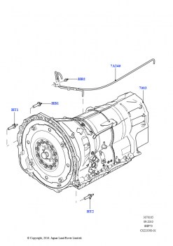 АКПП в сборе и привод спидометра (Сборка на заводе в г. Солихалл, 4.4L DOHC DITC V8 Diesel, 8-ступенч.авто.кор.пер.ZF 8HP70 4WD, Дизельный 3,0 V6, 8-ступенч.авто.кор.пер.ZF 8HP70 4