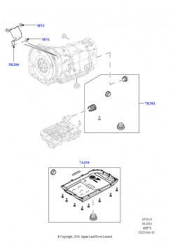 Внешние элементы коробки передач (3,0 V6-гибридн.электр.дизельн.двиг., 8-ступенчат. АКПП ZF 8HP70 HEV 4WD, 3.0 V6 D Gen2 Mono Turbo, 8-ступенчат. АКПП ZF 8HP70 HEV 4WD, 3.0 V6 D Gen2