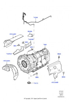 АКПП в сборе и привод спидометра (3.0L AJ20P6 Petrol High, 8 Speed Auto Trans ZF 8HP76)