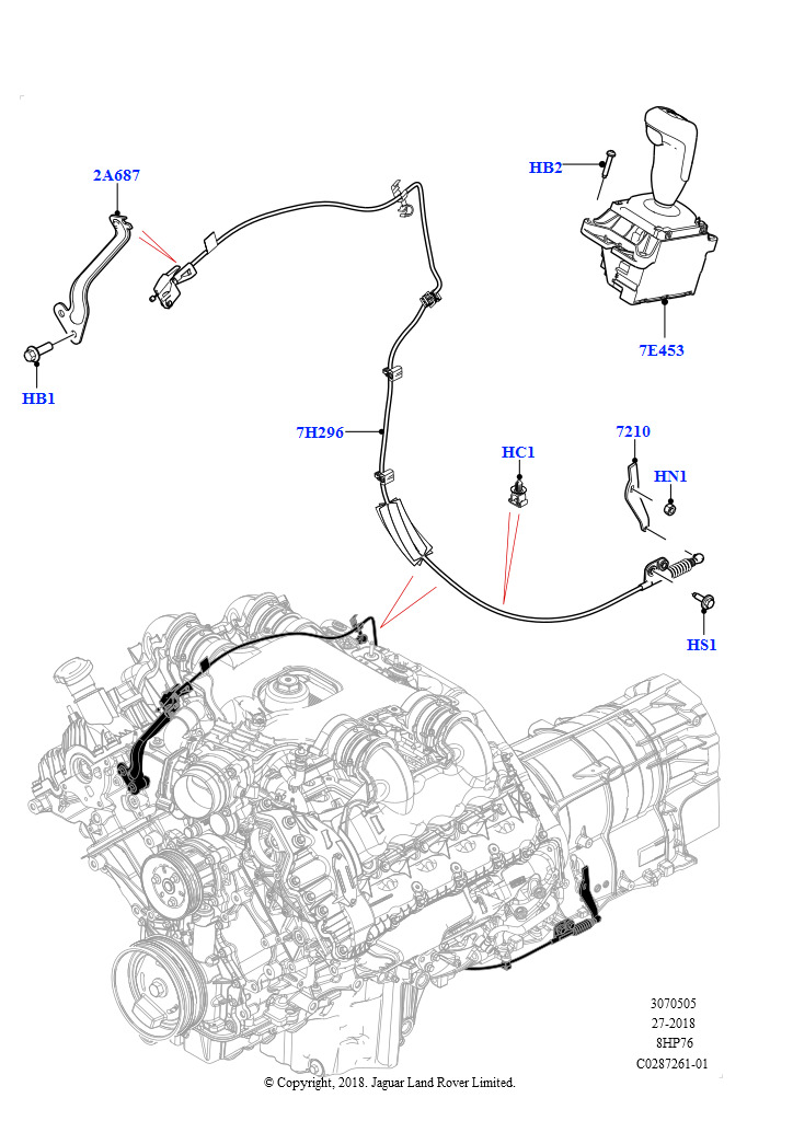 Схема: Перекл.пер.-Автомат.кор.пер. (4.4L DOHC DITC V8 Diesel, 8 Speed Auto Trans ZF 8HP76)