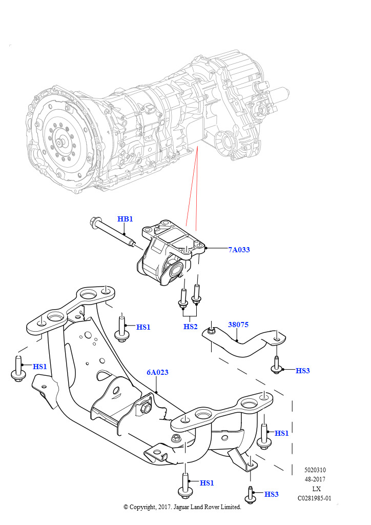 Опора коробки передач (2,0 л I4 High DOHC AJ200, бензин)
