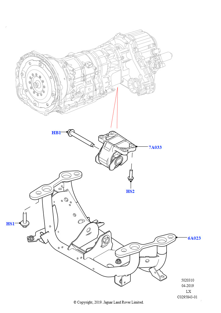Опора коробки передач (3.0L AJ20P6 Petrol High)