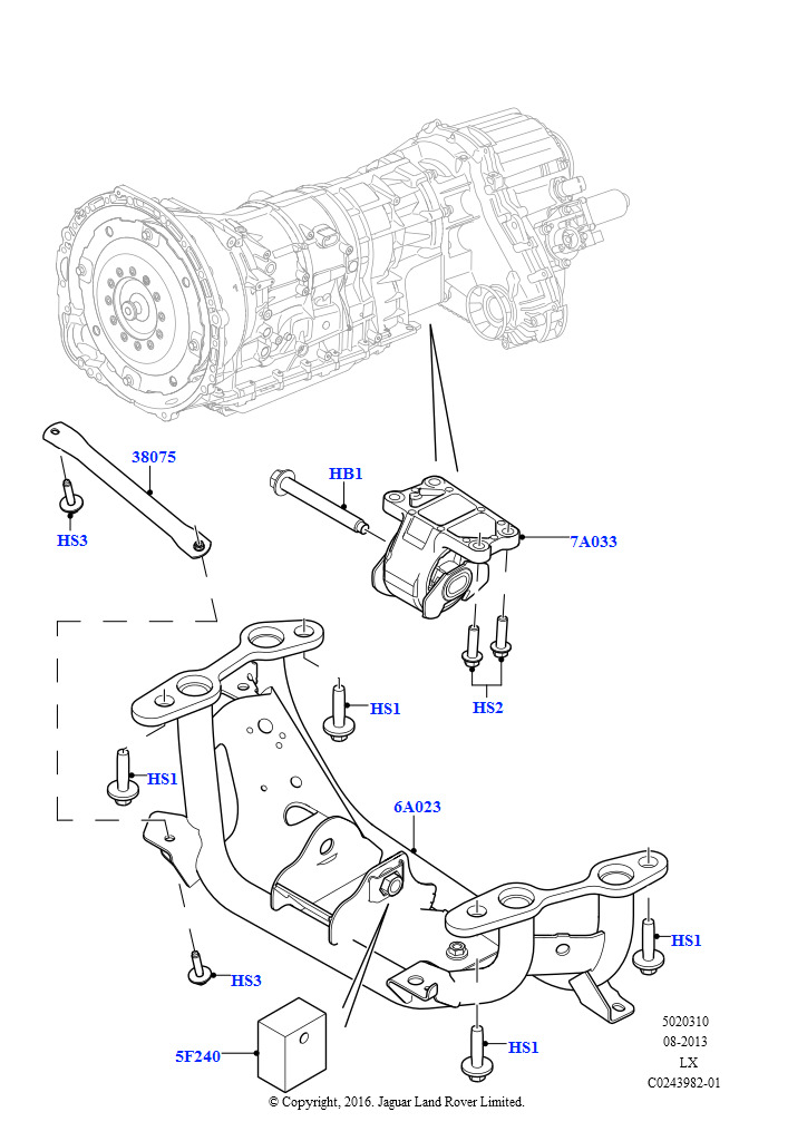 Опора коробки передач (Дизельный 3,0 V6)