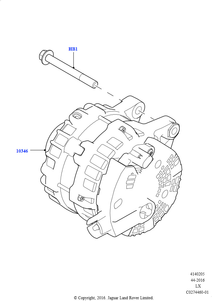 Схема: Генератор и опоры (2,0 л I4 High DOHC AJ200, бензин, 2.0L I4 DSL HIGH DOHC AJ200)