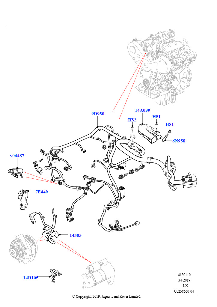 Схема: Электропр.на двигат.и перегородке (3.0 V6 D Gen2 Mono Turbo)
