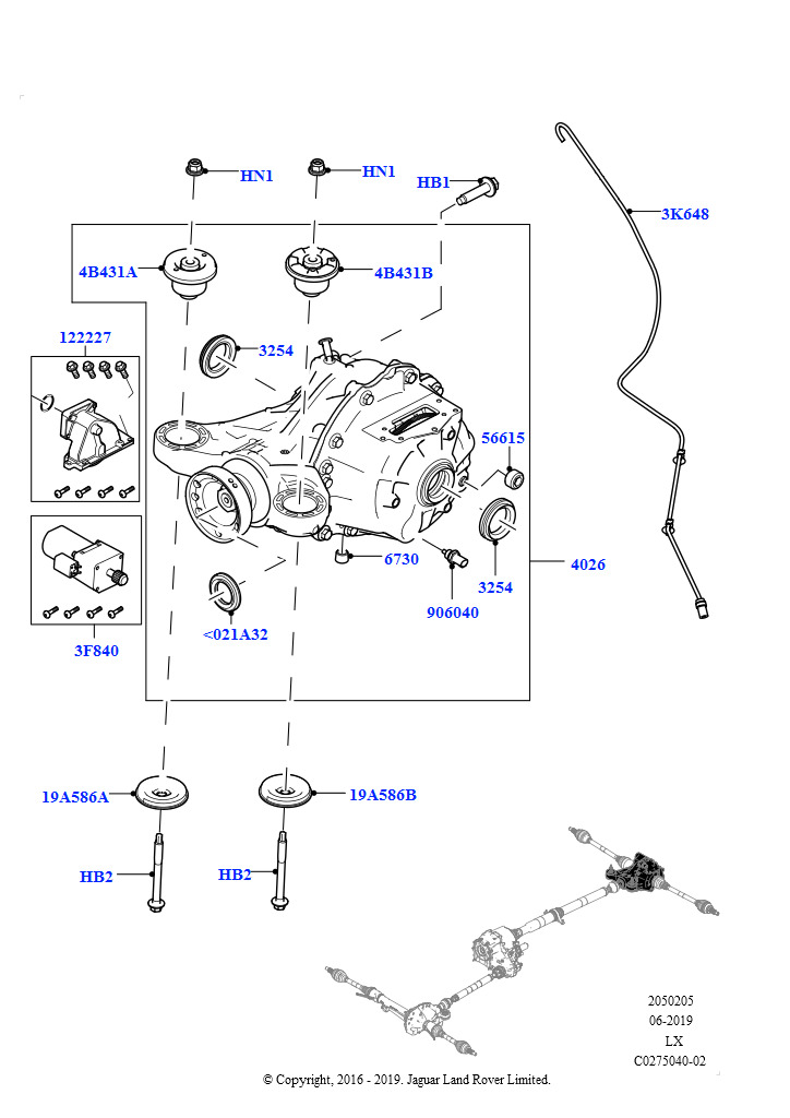 Схема: Задний мост (2.0L I4 DSL HIGH DOHC AJ200, Распредел.крут.момента тормож.-TVBB)