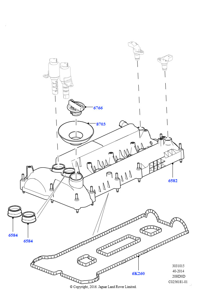 Крышка головки цилиндров (2.0L 16V TIVCT T/C 240PS бензиновый)