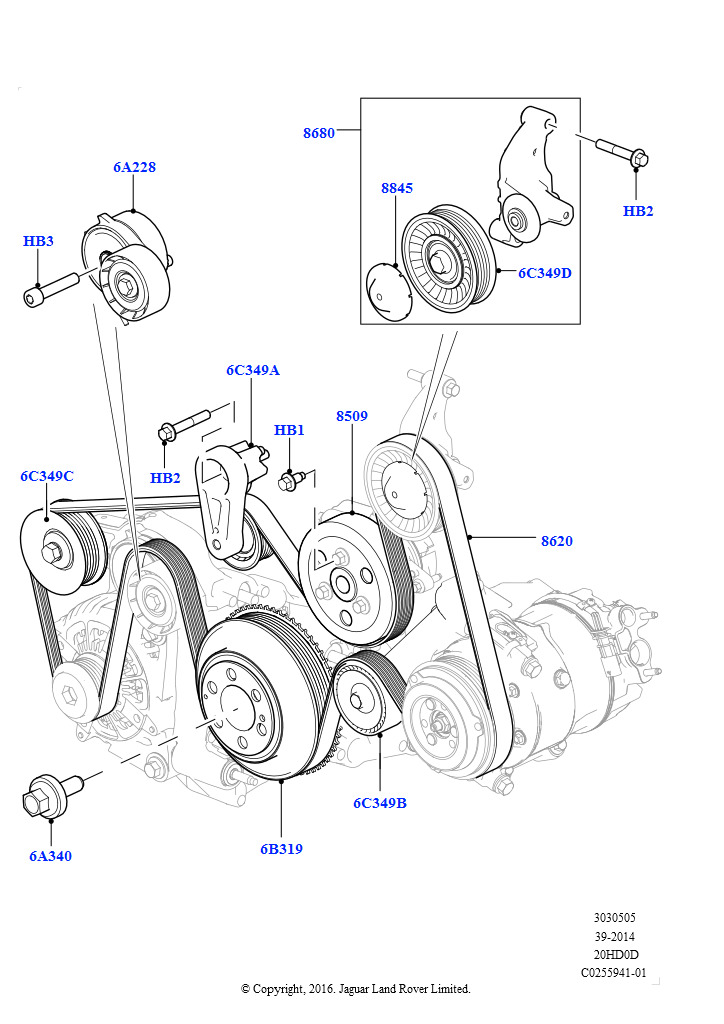 Шкивы и приводные ремни (2.0L 16V TIVCT T/C 240PS бензиновый)