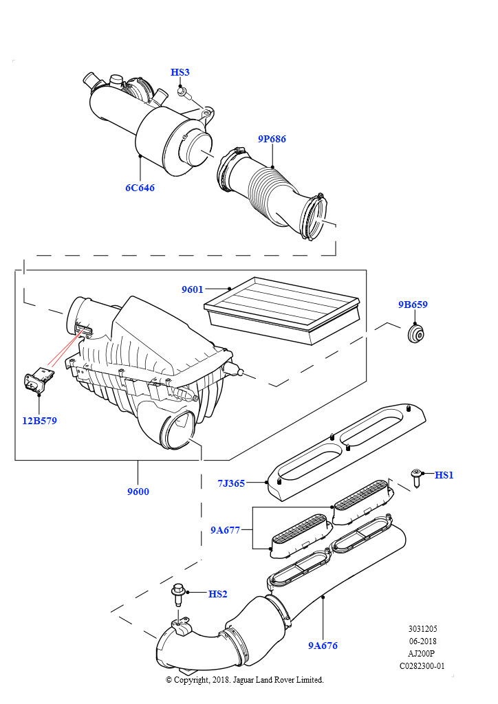 Воздушный фильтр (2.0L AJ200P Hi PHEV, 2,0 л I4 High DOHC AJ200, бензин)